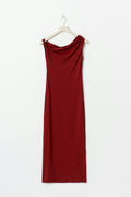Twist asymmetric dress - Rhubarb