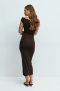 Twist asymmetric dress - Marron foncé