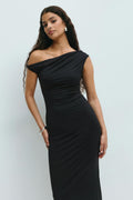 Twist asymmetric dress - Noir