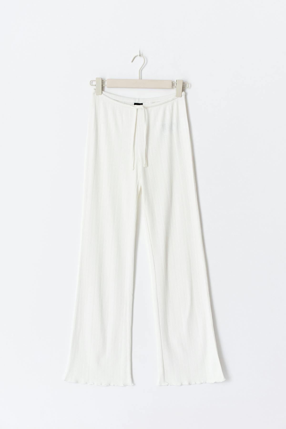 Pointelle loungwear trousers - Creme