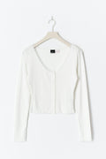 Pointelle loungewear cardigan - Creme