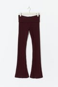 Y cable knitted pants tall - Red wine