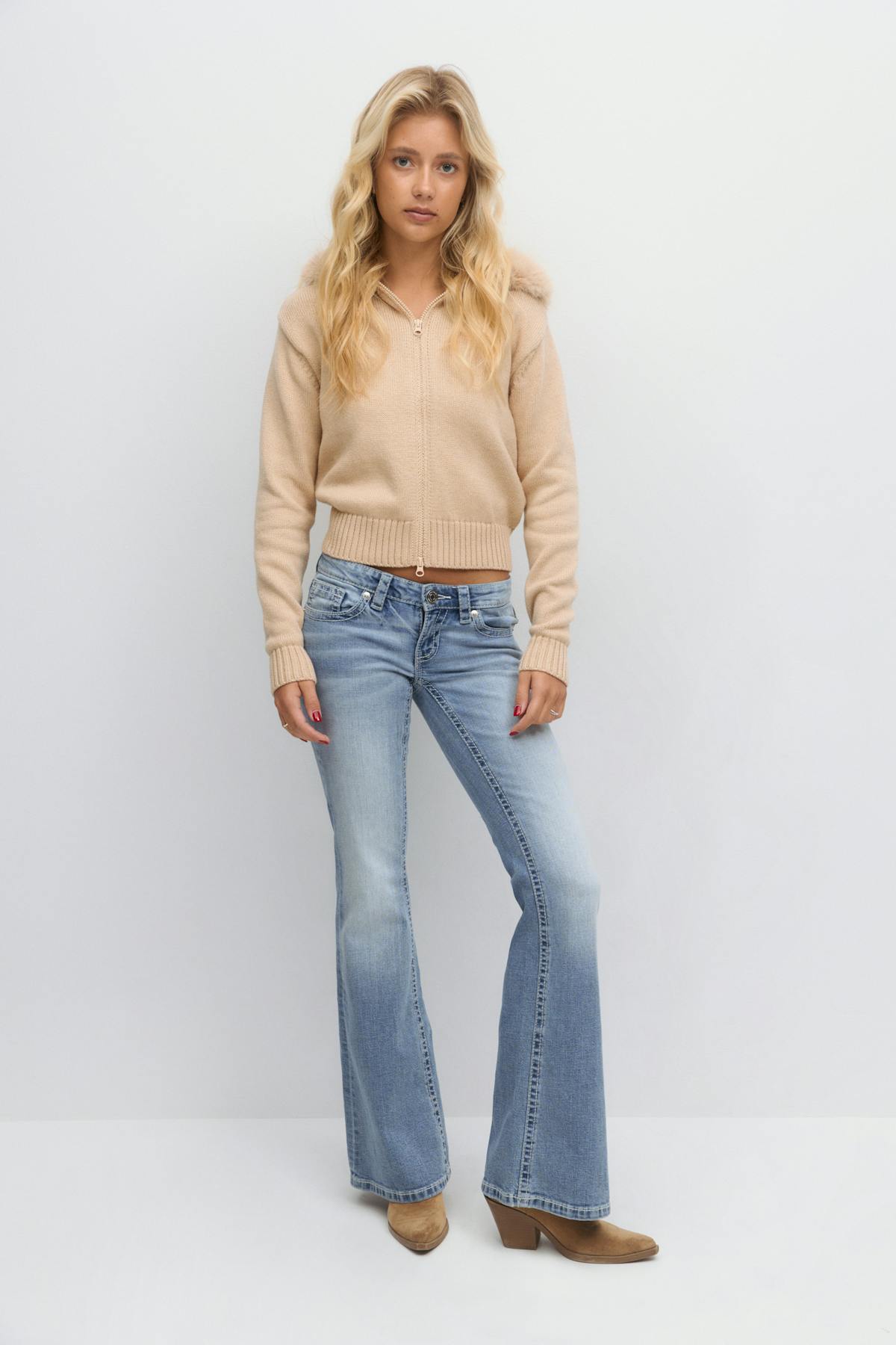 14+ hip hug flare jeans - Bleu clair