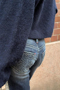 14+ hip hug flare jeans - Bleu foncé