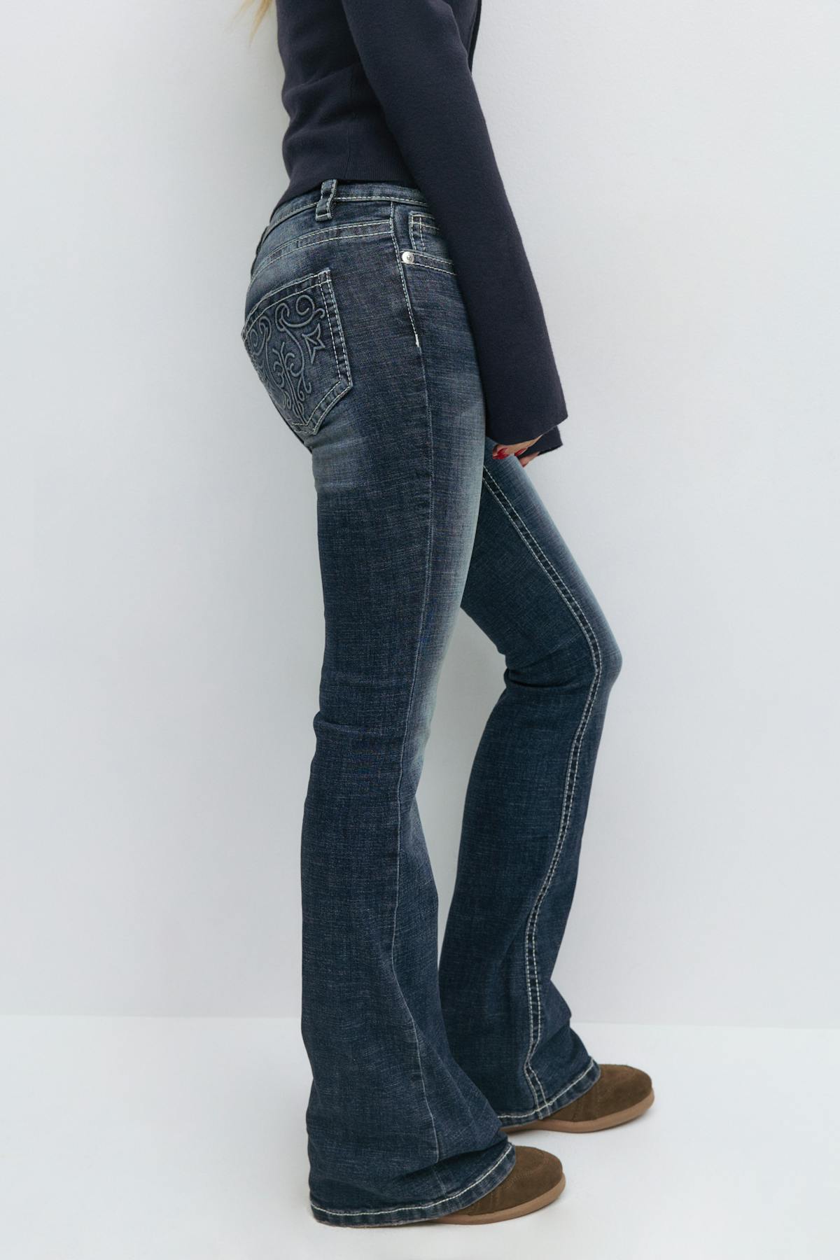 14+ hip hug flare jeans - Bleu foncé