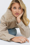 14+ shaped felt jacket - Beige