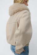 14+ shaped felt jacket - Beige