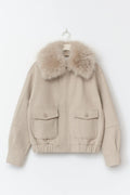 14+ shaped felt jacket - Beige