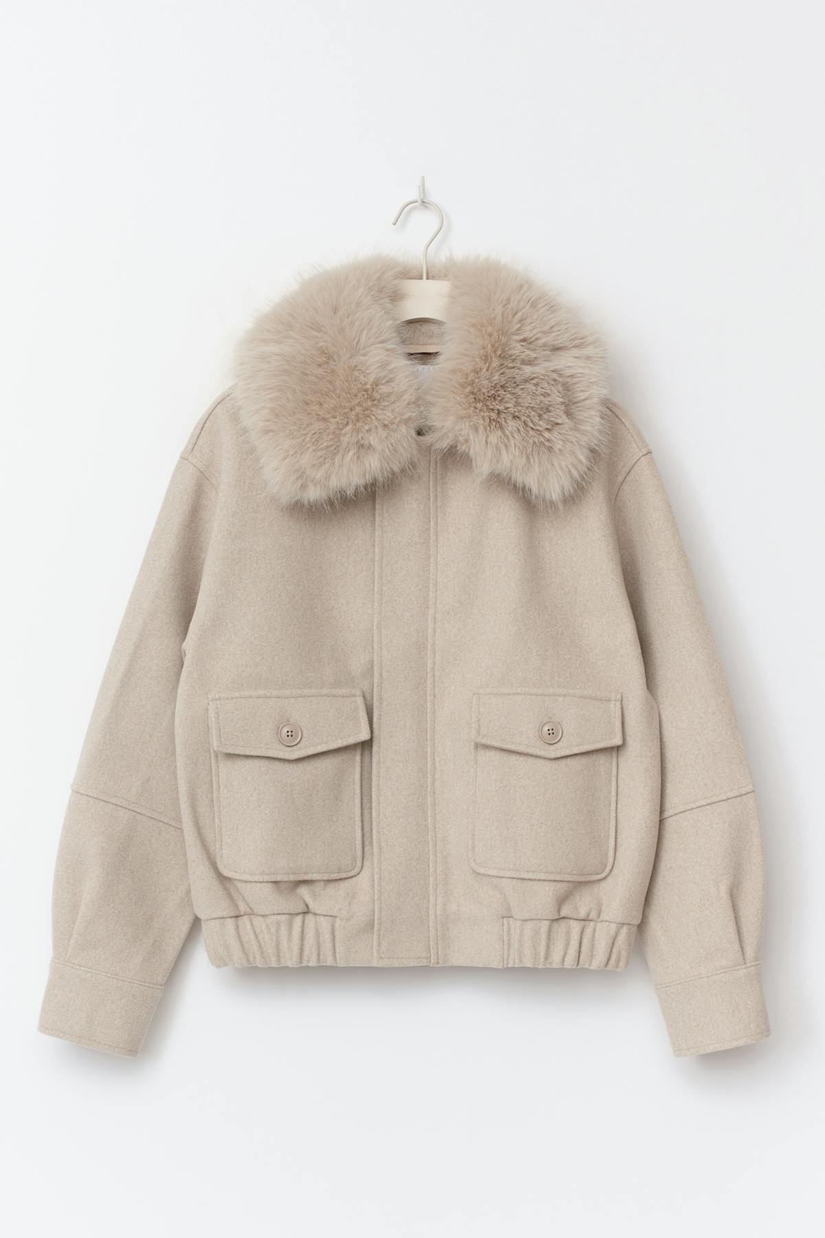 14+ shaped felt jacket - Beige