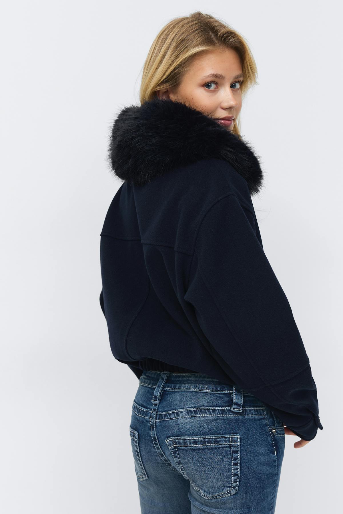 14+ shaped felt jacket - Navy blazer