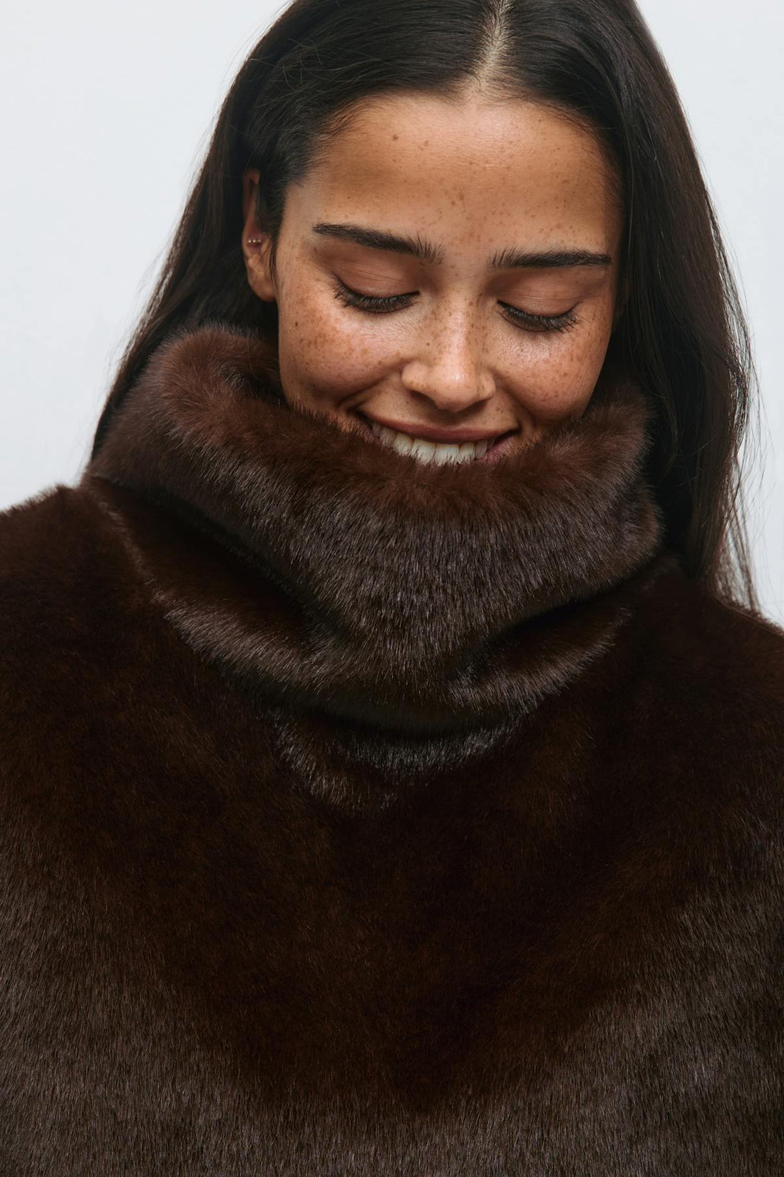 Faux fur collar - Marron