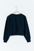Y cropped sweater - Bleu marine