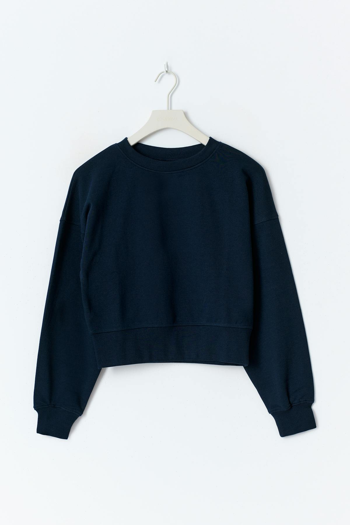 Y cropped sweater - Bleu marine