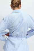 Wrap blouse - Blue/stripe