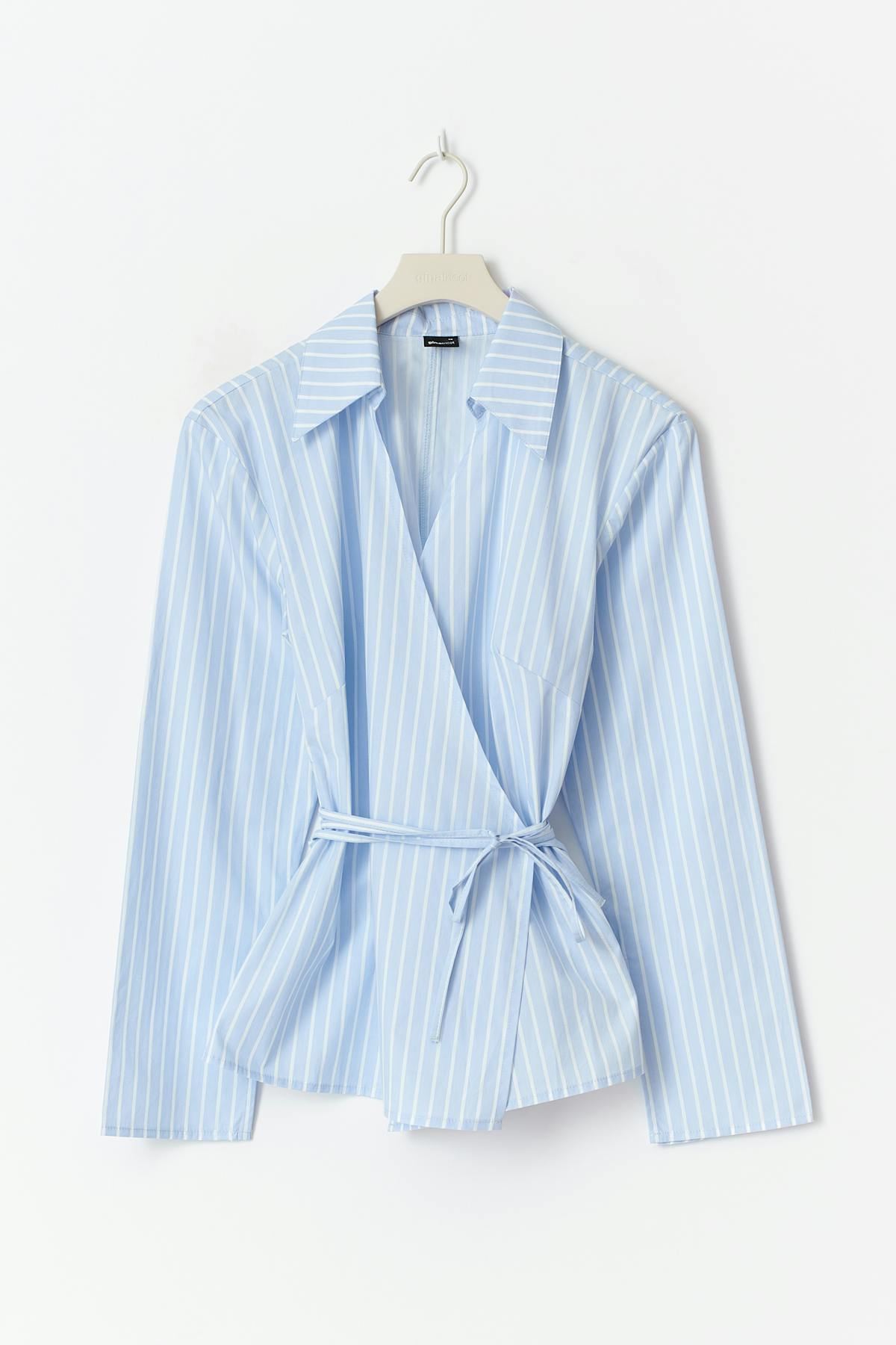 Wrap blouse - Blue/stripe