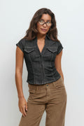 Fitted denim shirt - Rinse