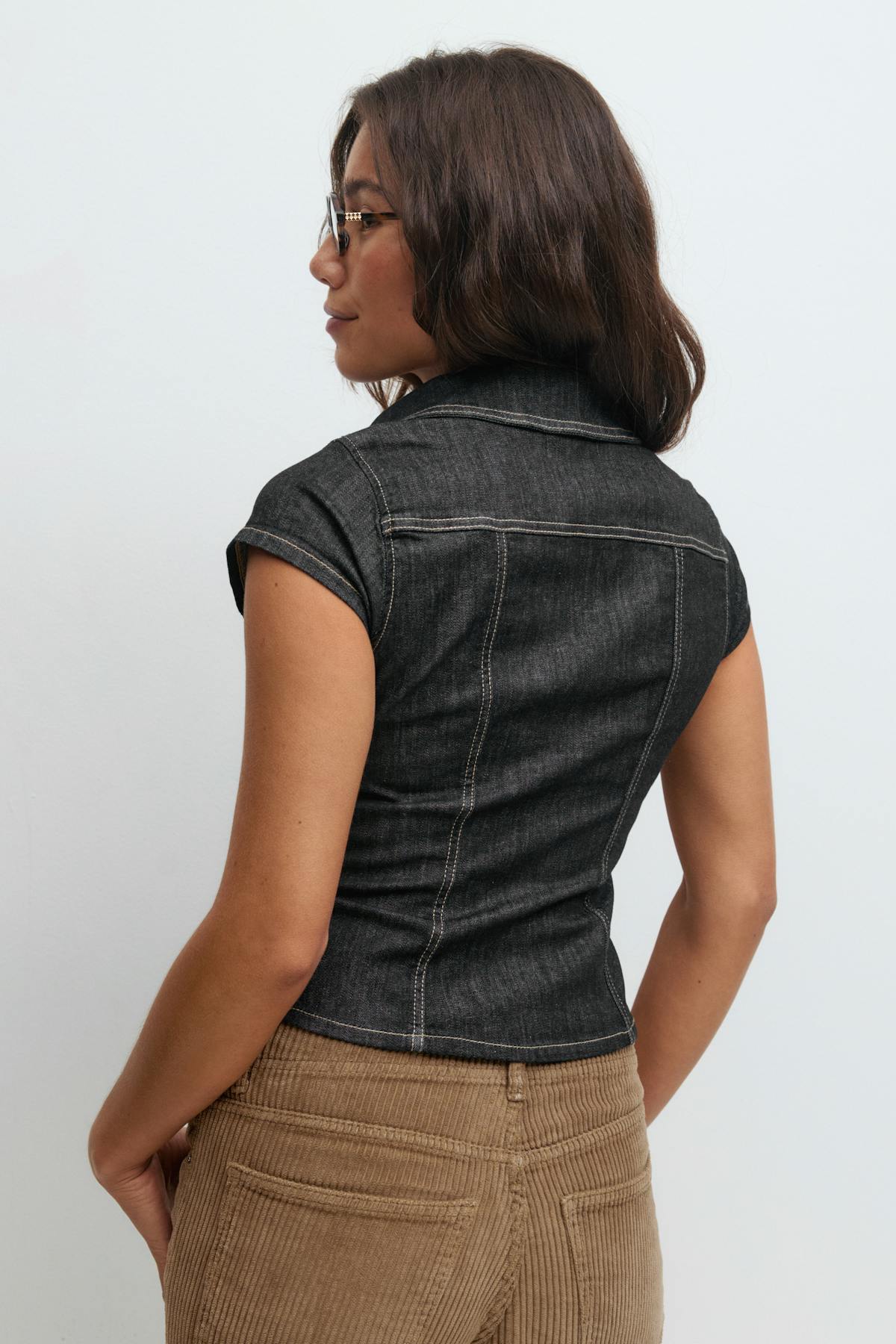 Fitted denim shirt - Rinse
