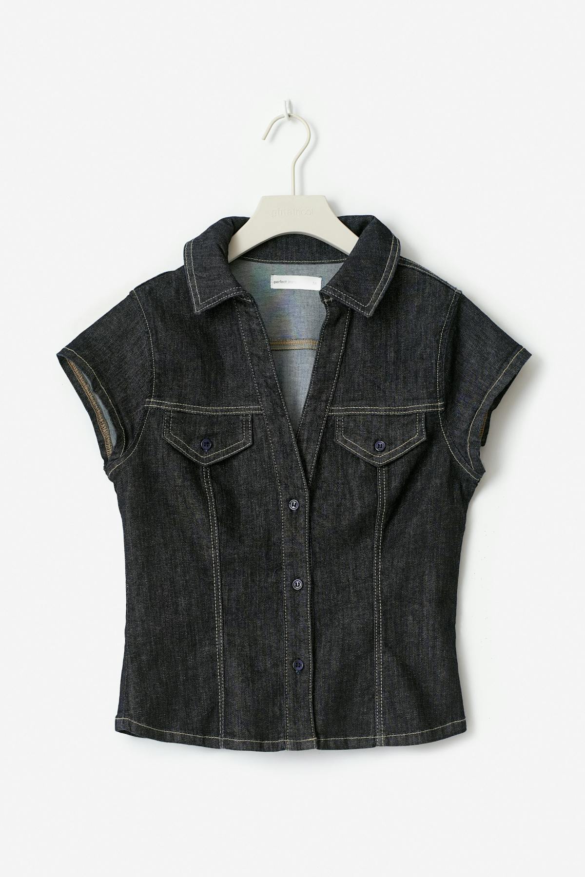 Fitted denim shirt - Rinse