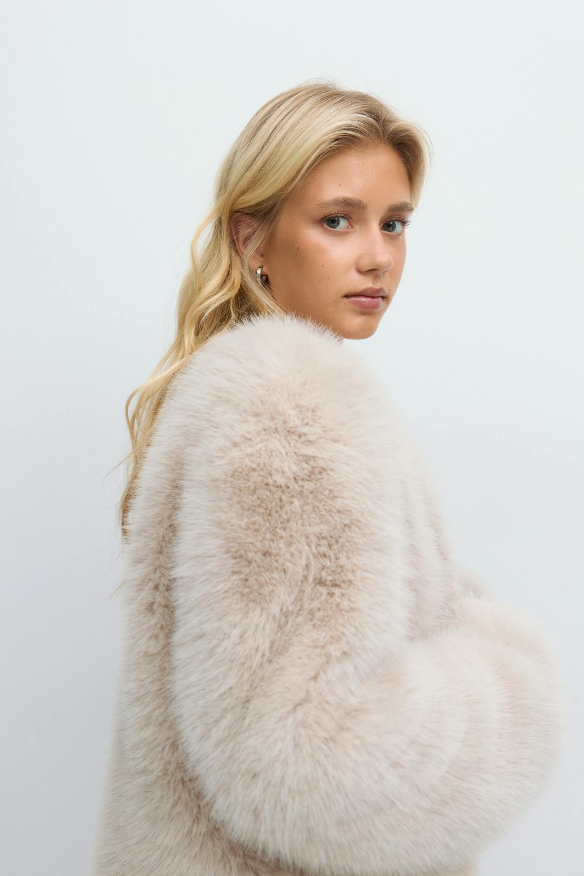 14+ faux fur jacket - Beige