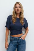 Sloped shoulder top - Grape leaf