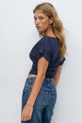 Sloped shoulder top - Blanc cassé