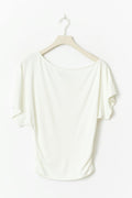 Sloped shoulder top - Grape leaf