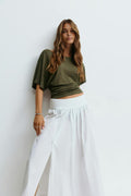 Sloped shoulder top - Noir