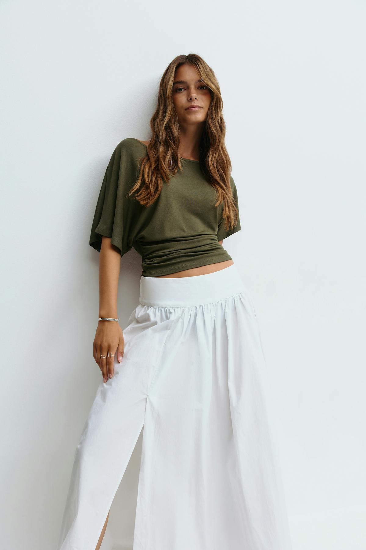 Sloped shoulder top - Noir