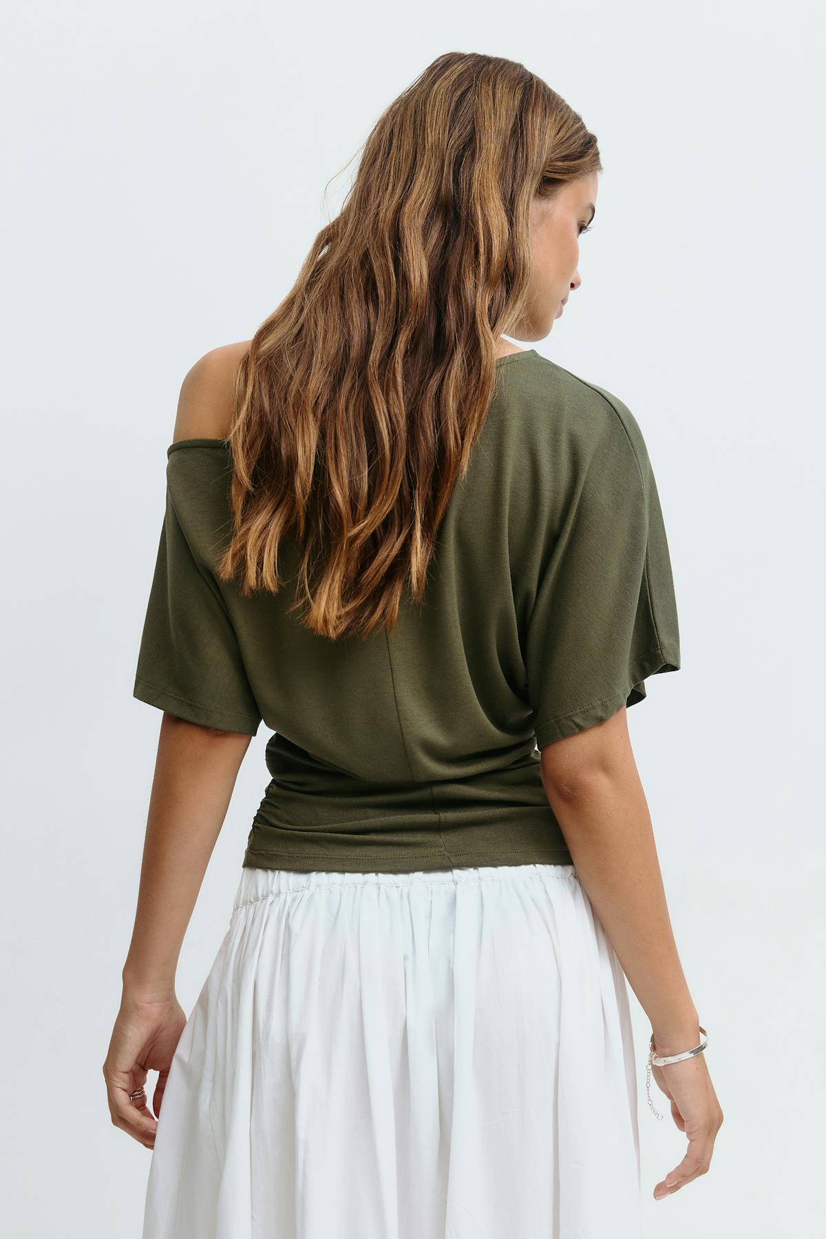 Sloped shoulder top - Noir