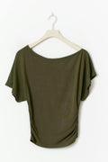 Sloped shoulder top - Noir