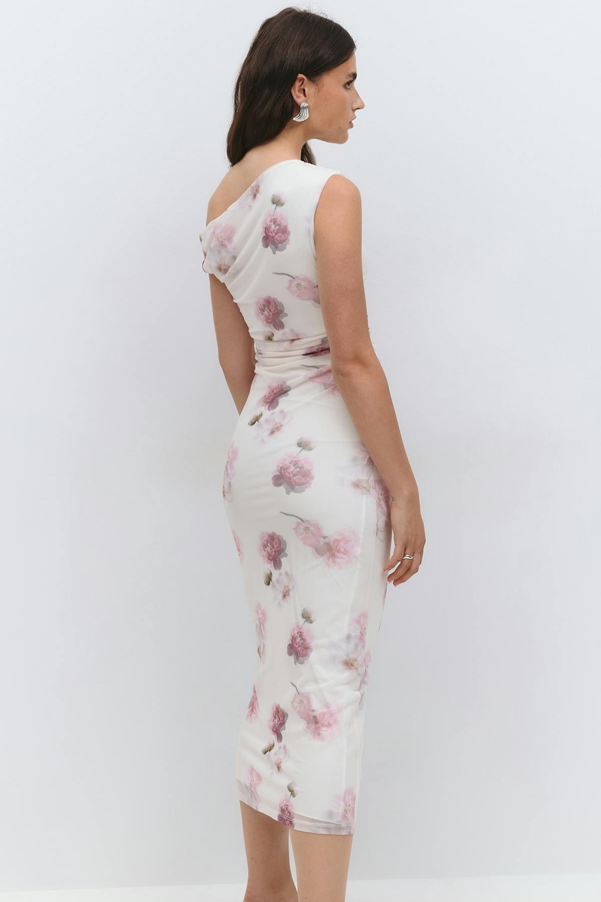 Asymmetric midi dress - Flower