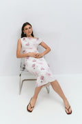 Asymmetric midi dress - Flower