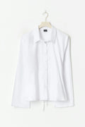 Shaped tie blouse - Blanc