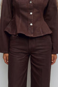 Coated denim jacket - Bordeaux
