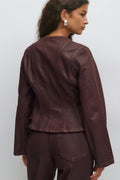 Coated denim jacket - Bordeaux