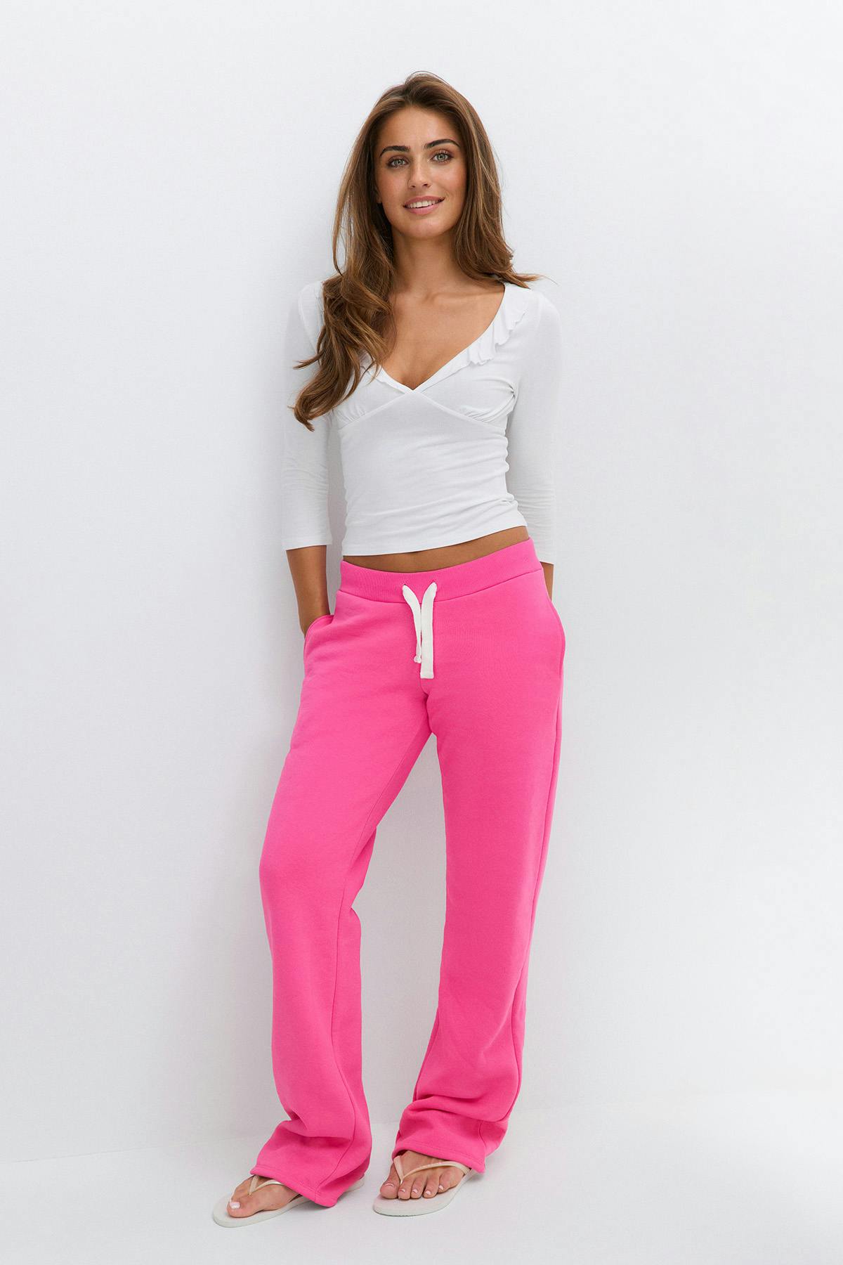 14+ low waist sweatpants - Fiery coral