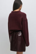 Patent skirt - Bordeaux