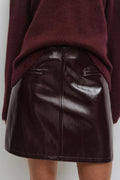 Patent skirt - Bordeaux