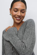 Knitted peplum cardigan - Noir