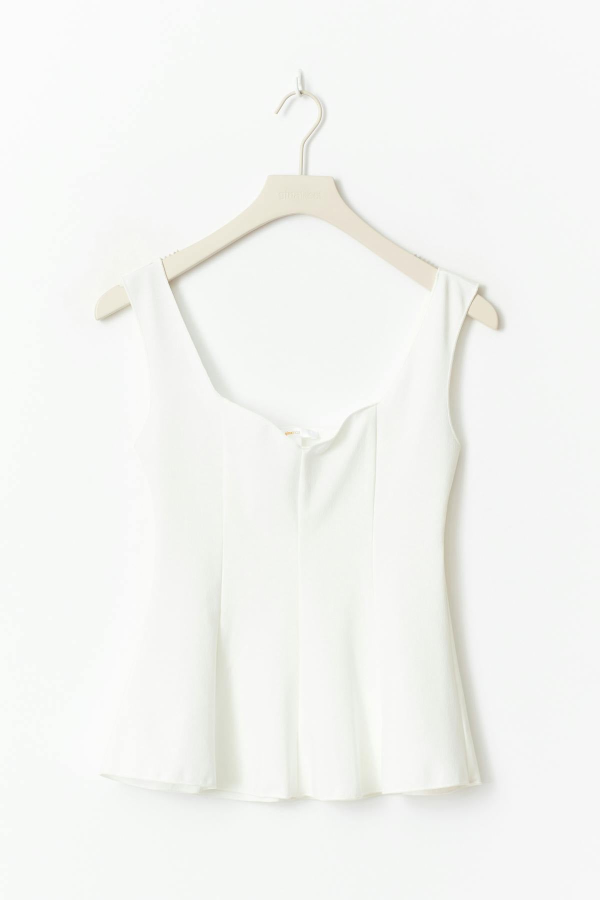14+ peplum top - Blanc