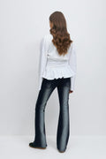 Low waist rhinestone jeans - Blue/black