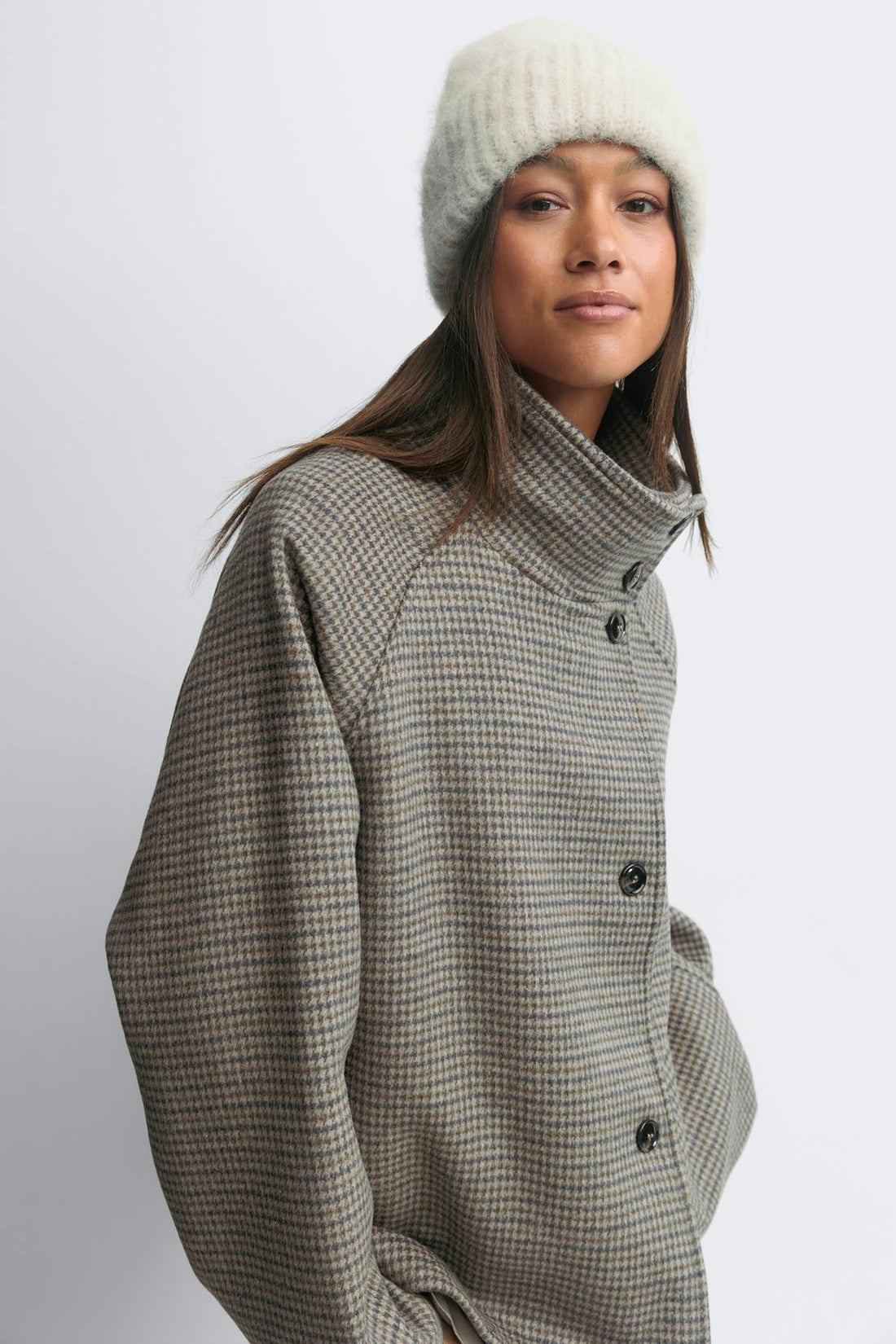 Chunky hairy beanie - Blanc cassé