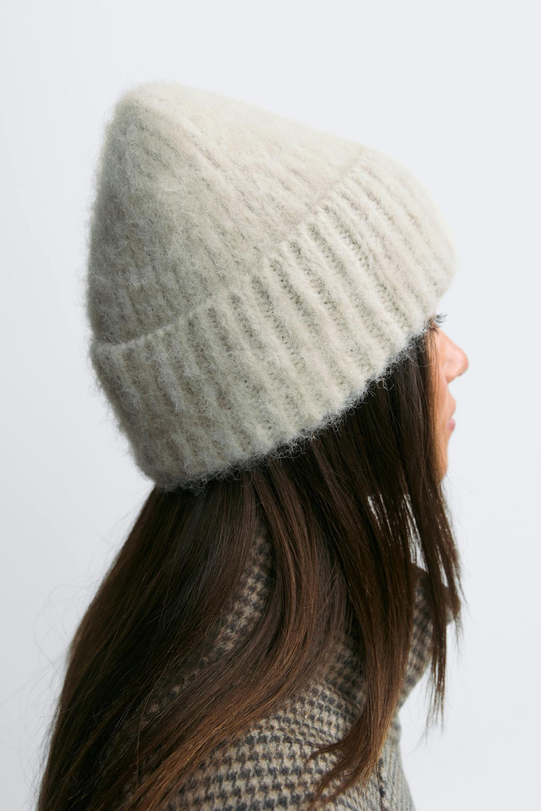 Chunky hairy beanie - Blanc cassé