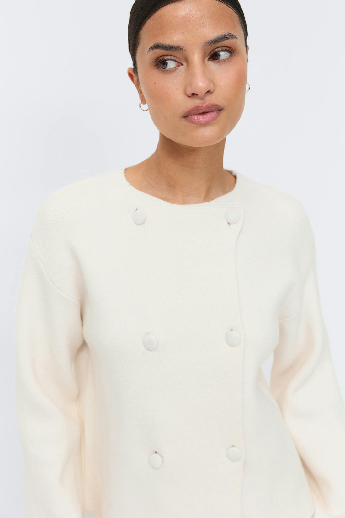 Knitted button cardigan - Gardenia