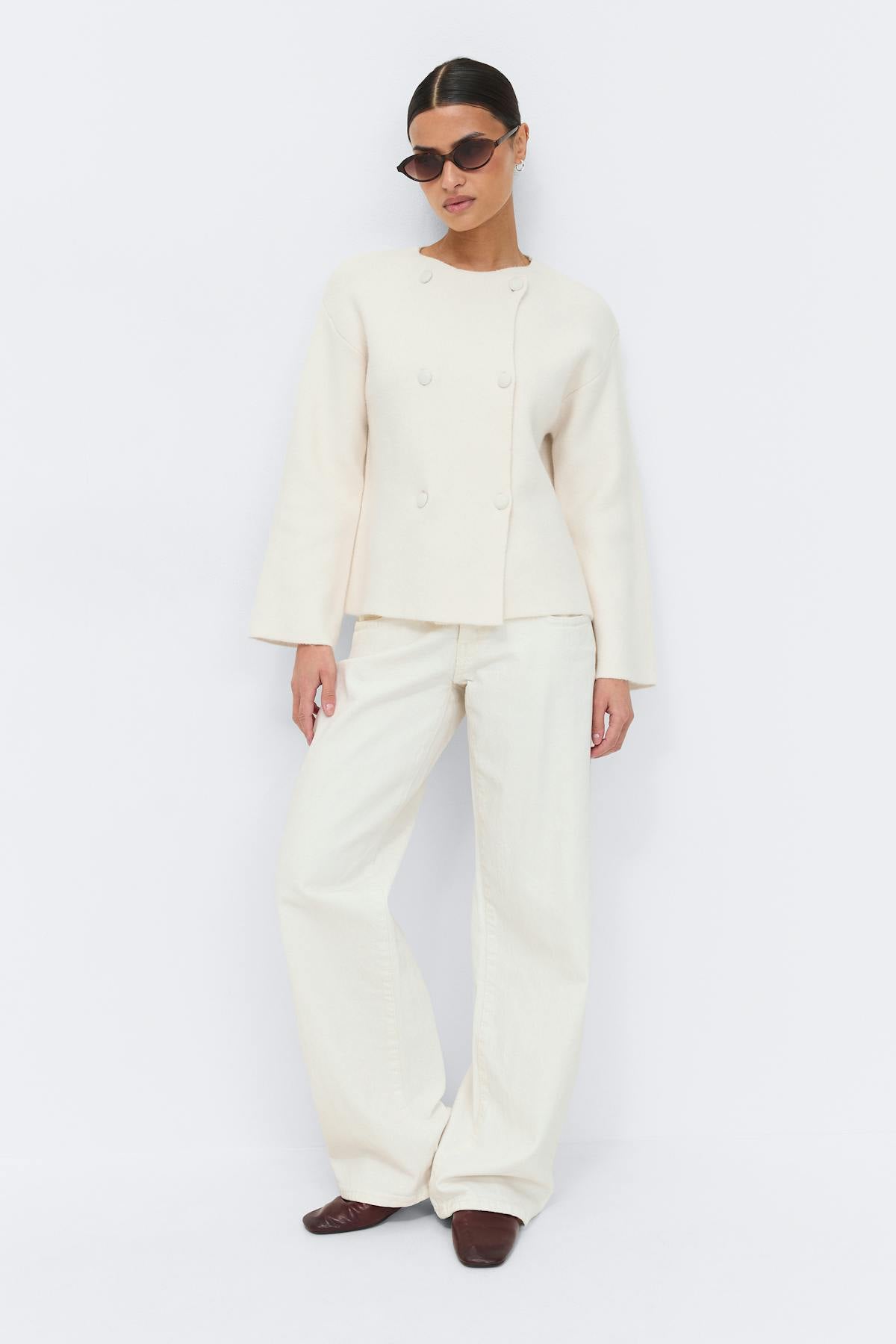 Knitted button cardigan - Gardenia