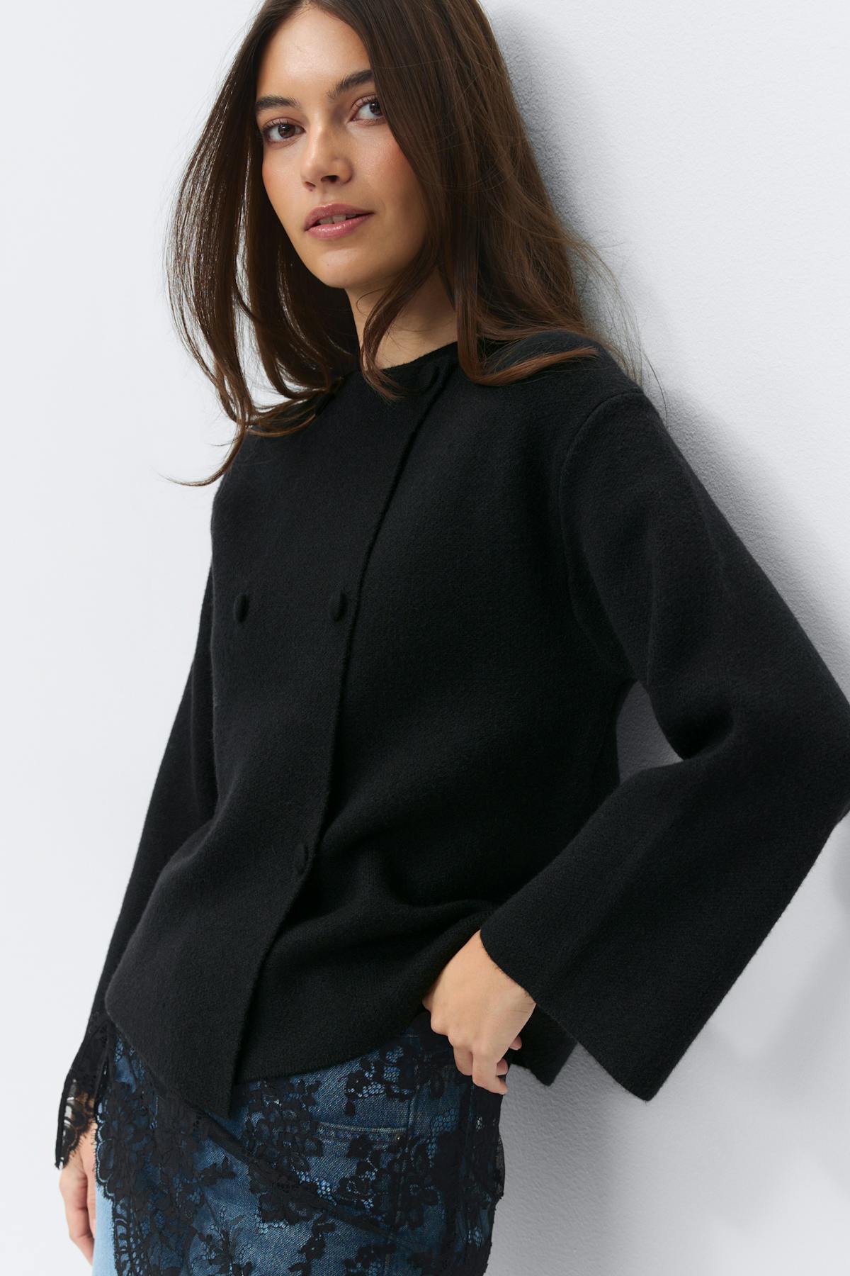 Knitted button cardigan - Gardenia