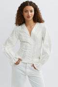 3d flower top - Blanc cassé
