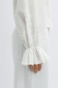 3d flower top - Blanc cassé