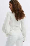 3d flower top - Blanc cassé