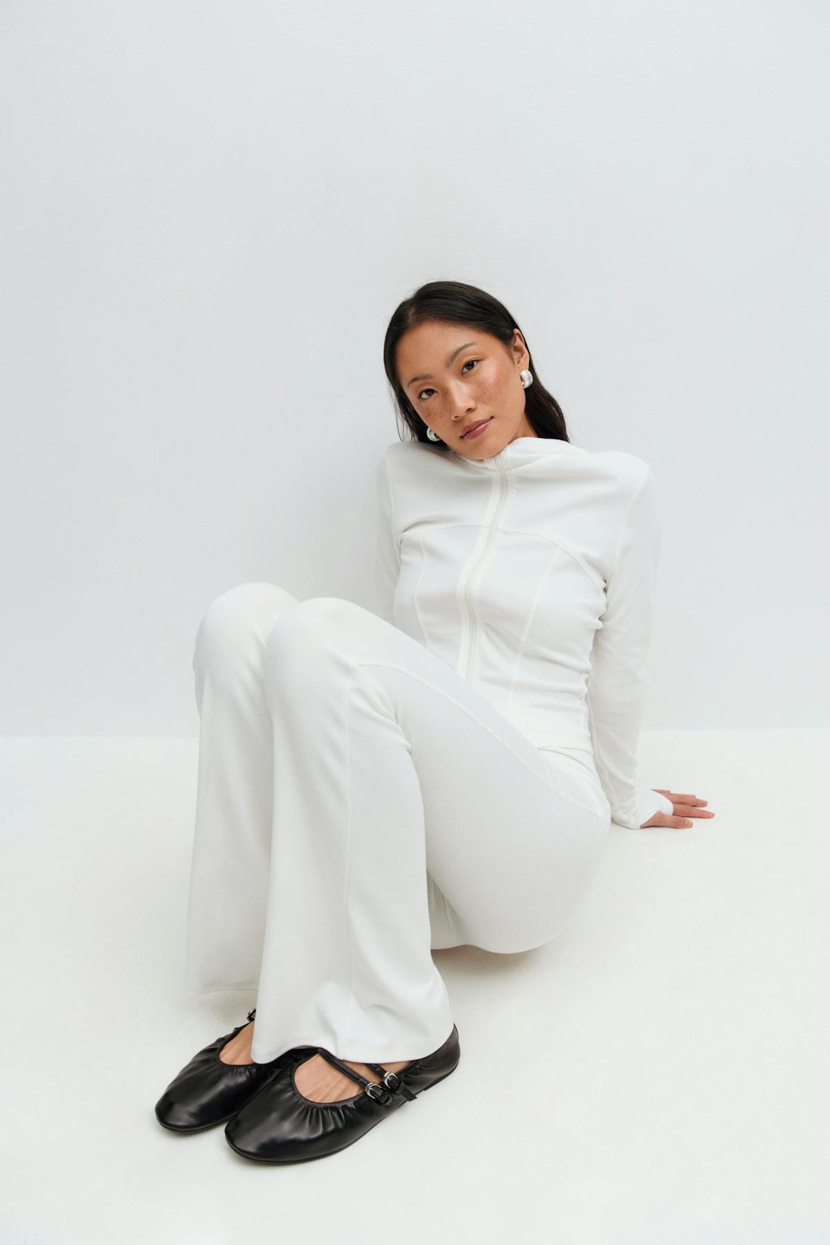 Soft flare trousers - Blanc cassé